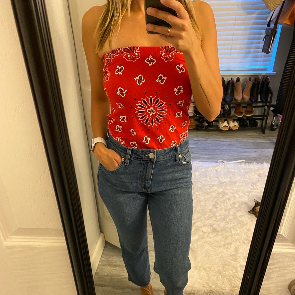 Paisley Bandana Print Tube Top